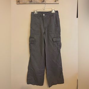 High waisted wide leg cargo pants